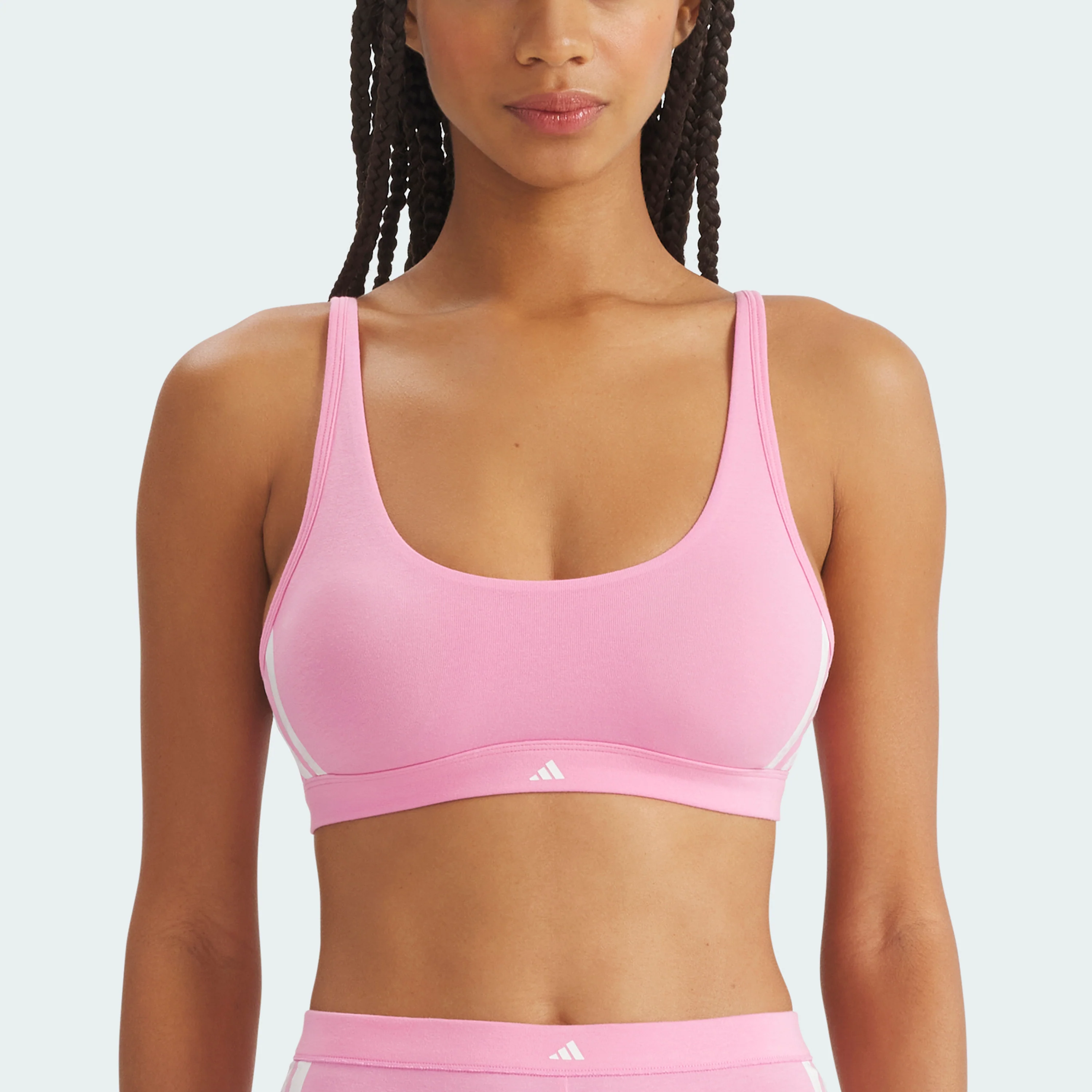ACTIVE ESSENTIALS COTTON 3 STRIPES SCOOP BRALETTE - Image 26