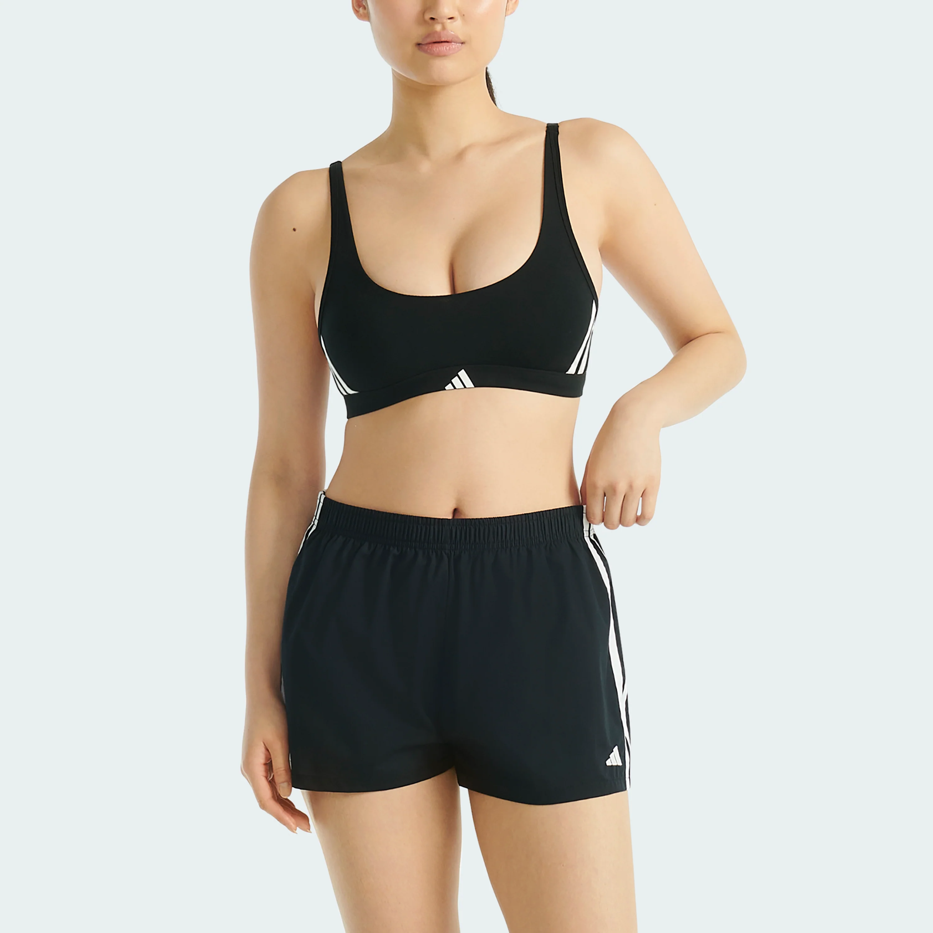 ACTIVE ESSENTIALS COTTON 3 STRIPES SCOOP BRALETTE - Image 6