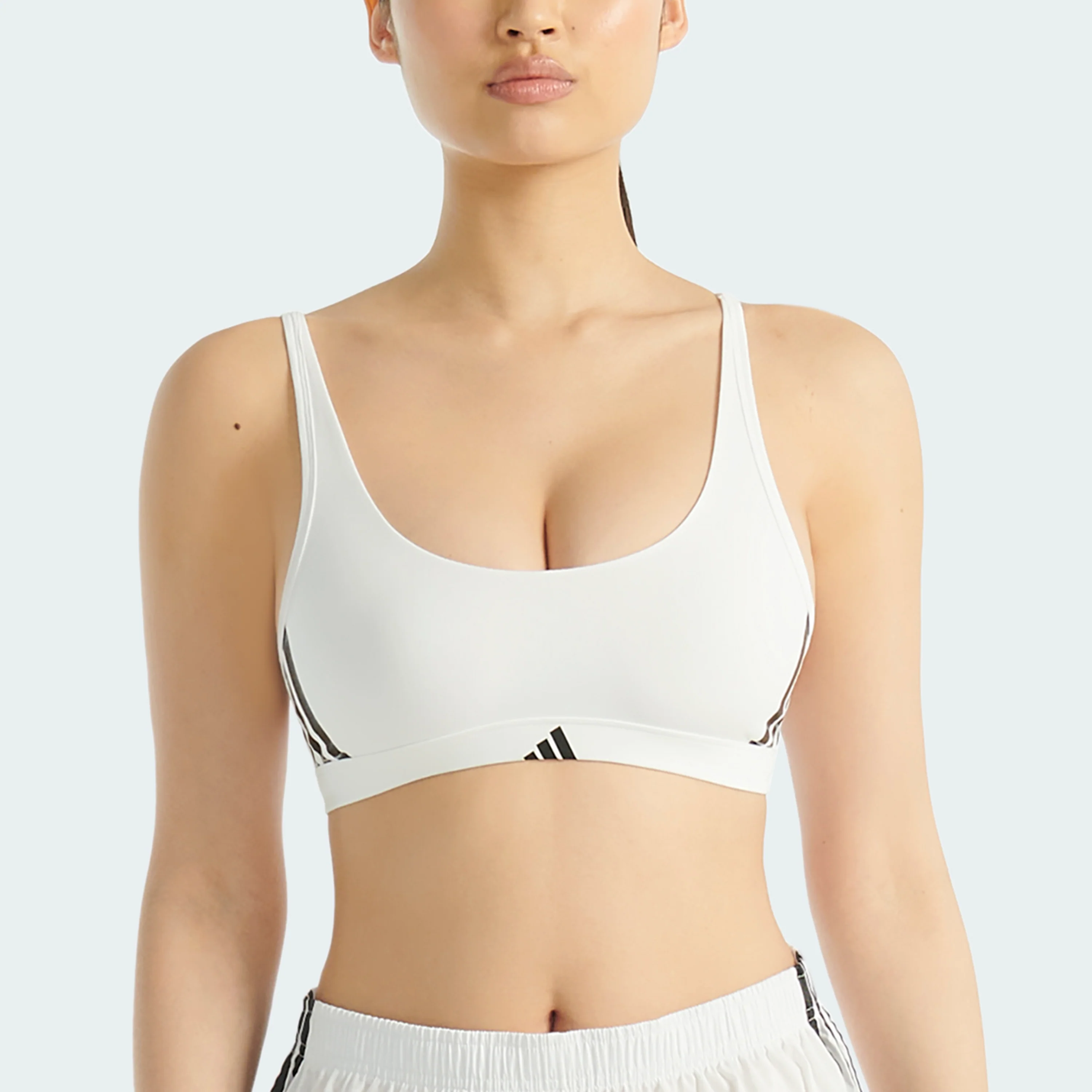 ACTIVE ESSENTIALS COTTON 3 STRIPES SCOOP BRALETTE - Image 8